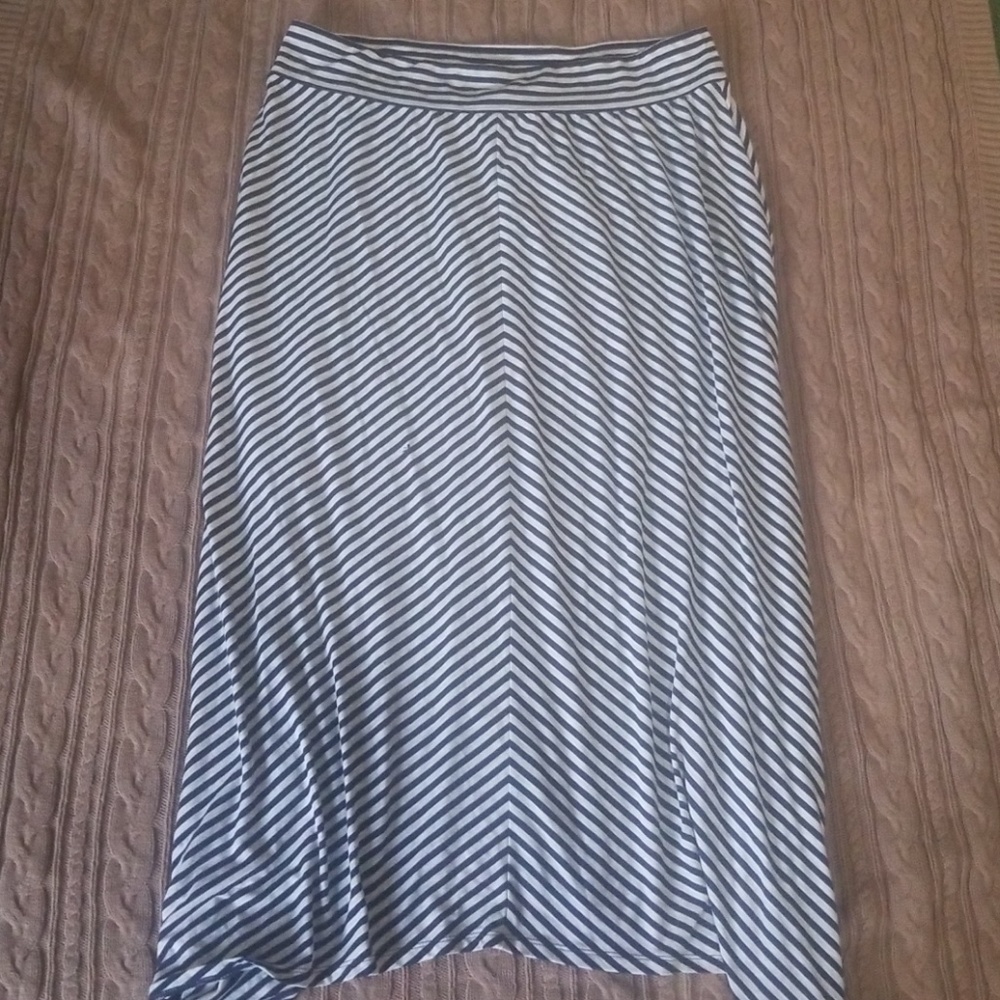 Blue stripe maxi skirt